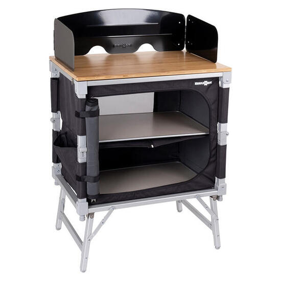 Cucina da Campeggio Azabache Cube Armadietto pieghevole Grill Tavolo di bambù