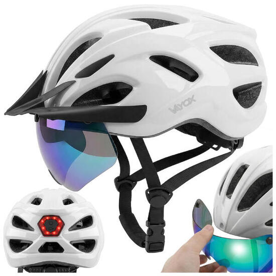 Casco bici Vayox Speed VA0425 con luce LED e visiera