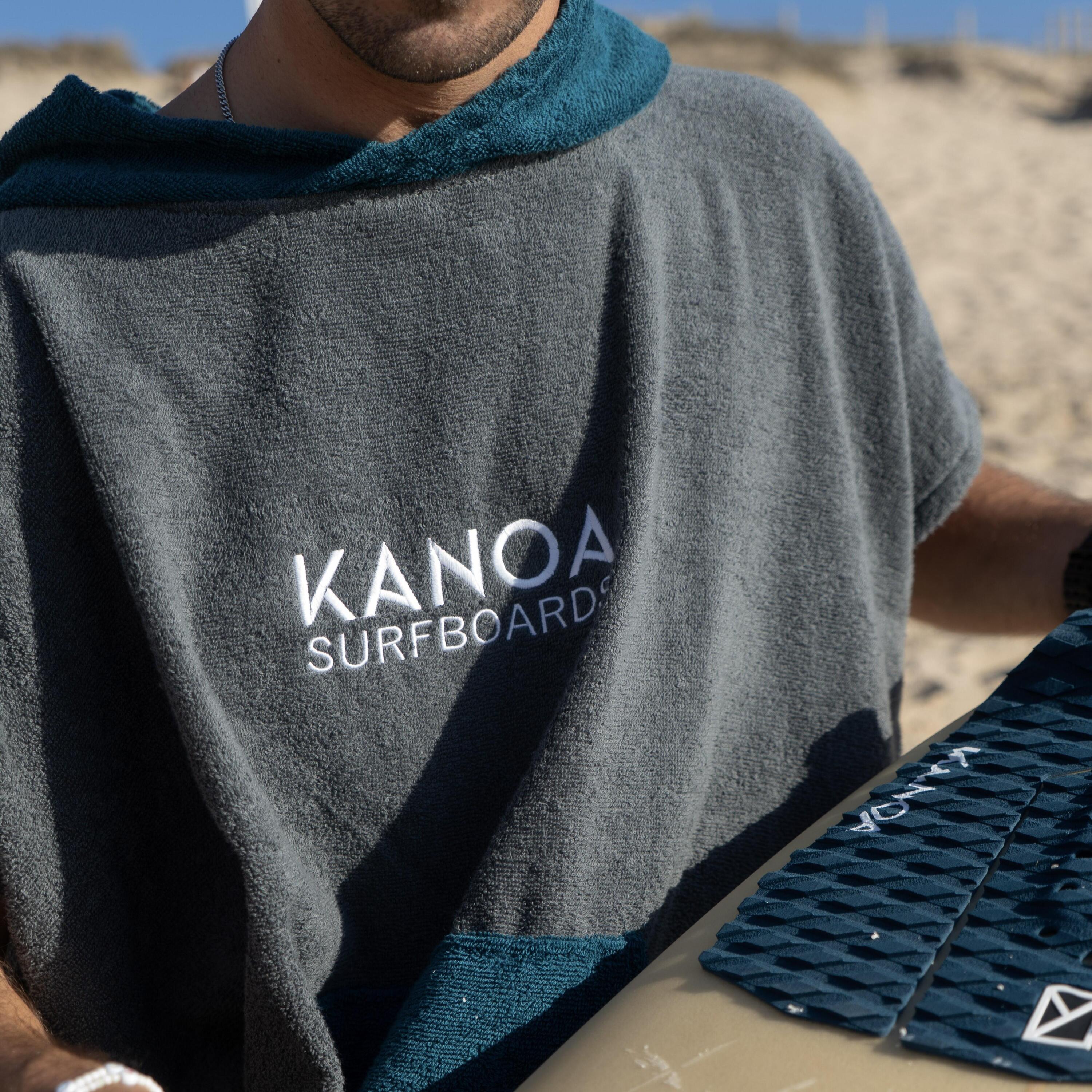 Surf Poncho grau/blau mit Kapuze 5/5