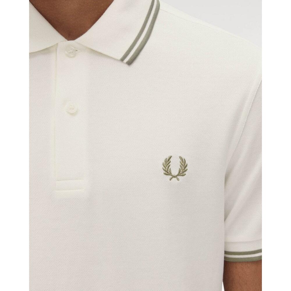 Polo per uomo Fred Perry Twin tipped Beige. 3/5