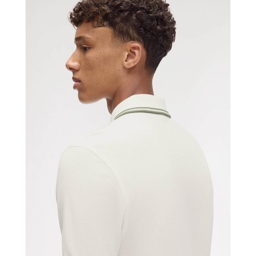 Polo per uomo Fred Perry Twin tipped Beige. 5/5