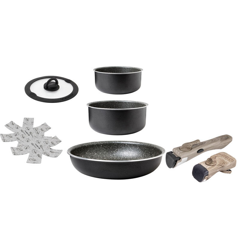 Batería de cocina camping Pirate Spacemaster Ø26 cm olla y sartén exterior 3/7