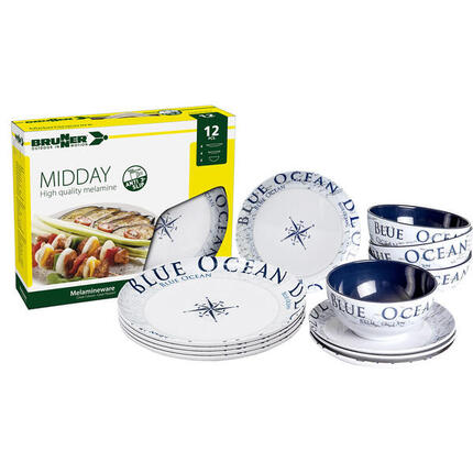 Brunner Blue Ocean Midday - melamine serviesset (12 delig)