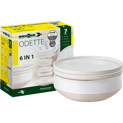 Brunner odette 6 in 1 - melamine serviesset (7 delig)