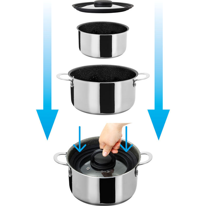 Camping Cookware Set Academy NG 5+1 Ø20 cm Outdoor Kitchen Pot Pan 5/7