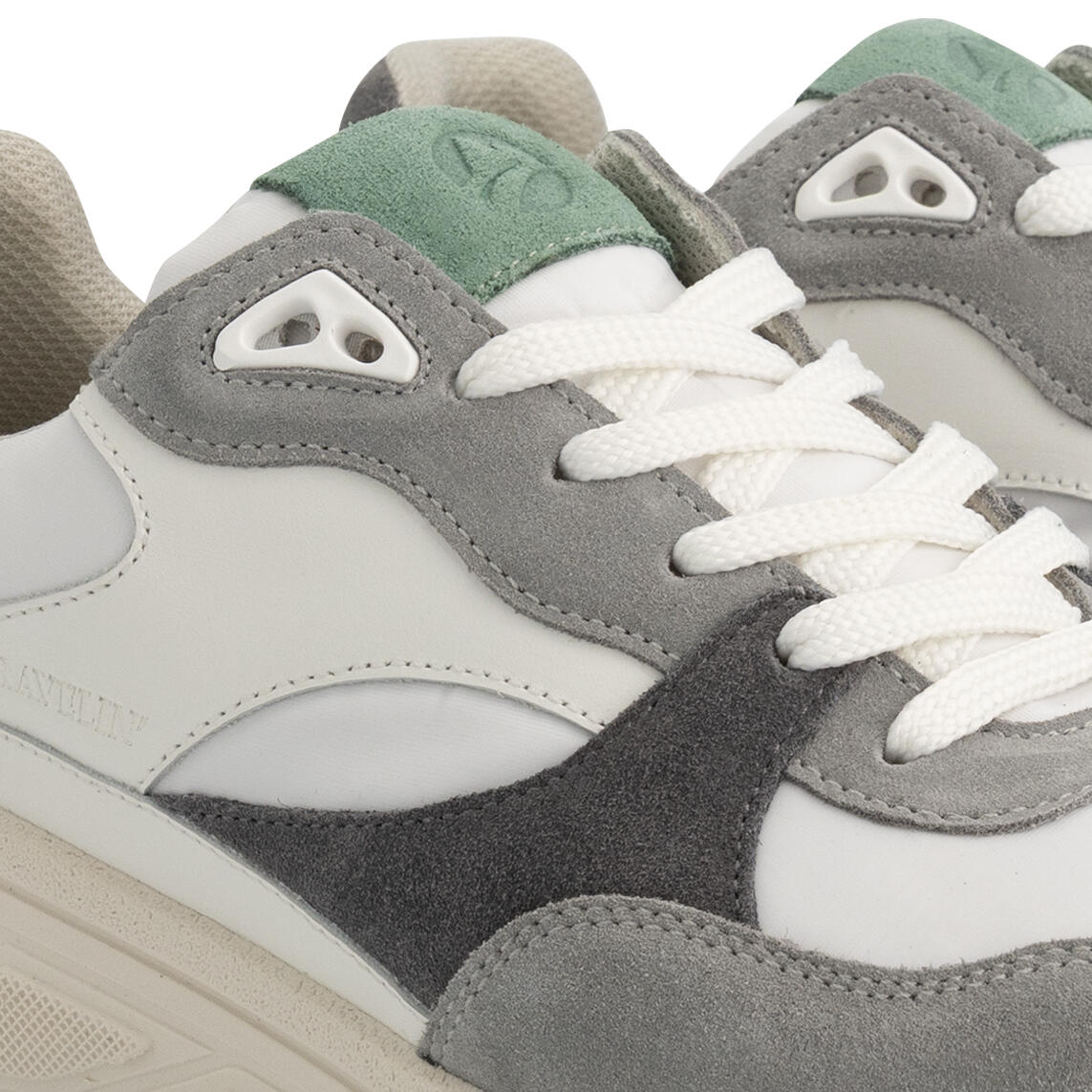 Romsey Uomo - Sneakers - Pelle - Grigio/Verde 7/7