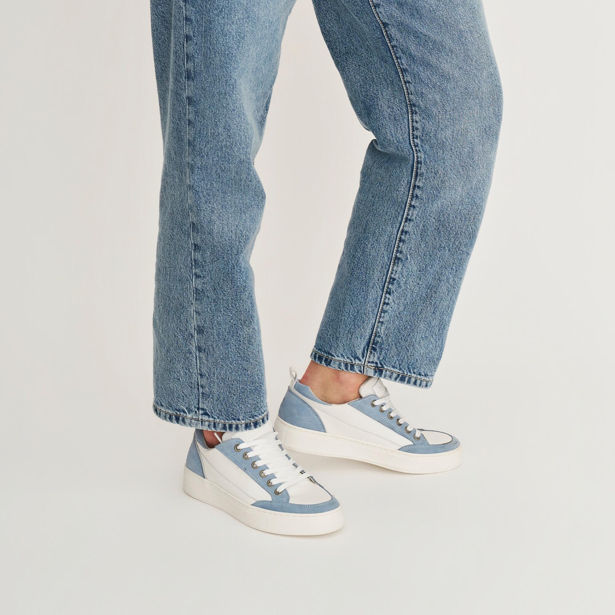 Caris Donna - Sneakers - Pelle - Bianco/Azzurro 7/7