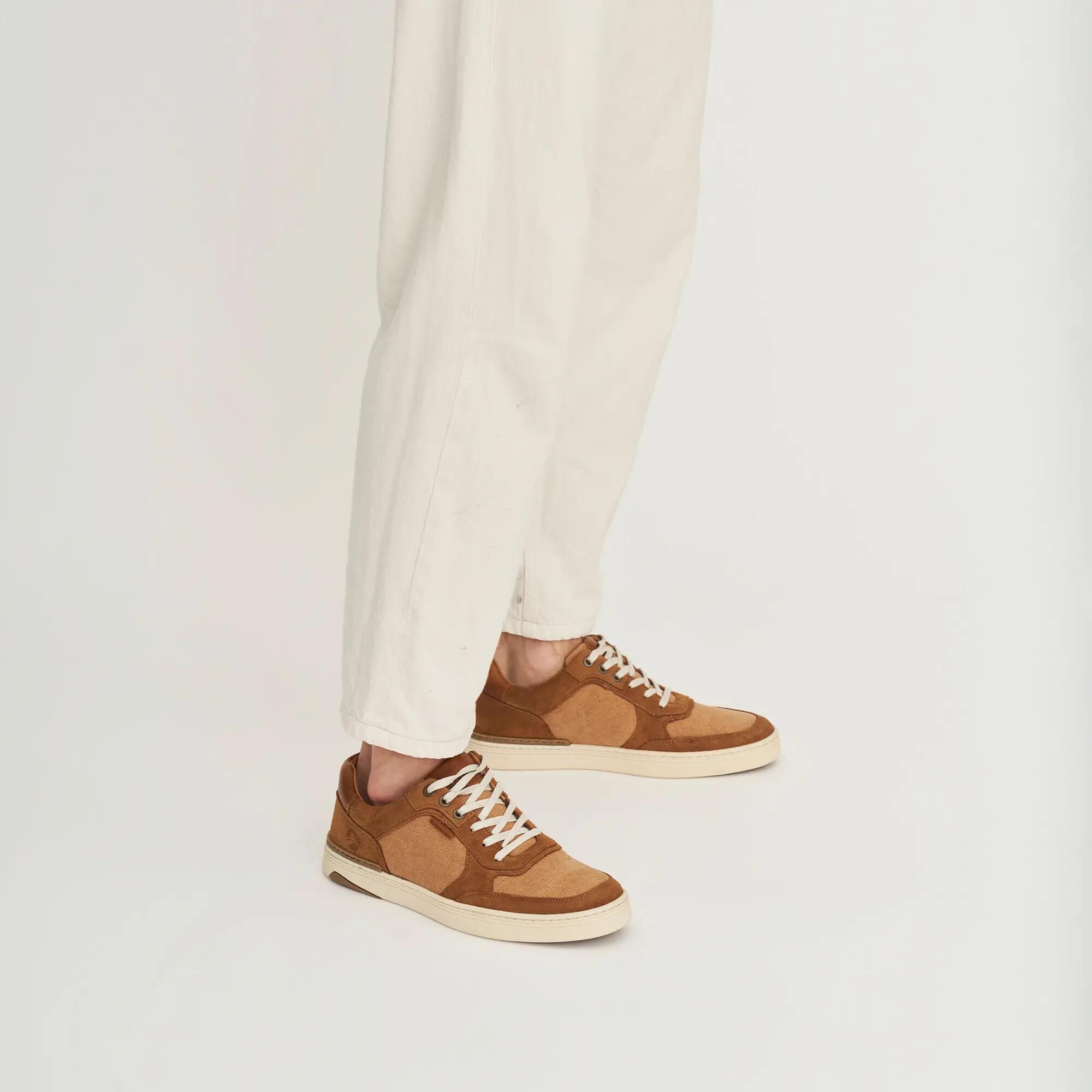 Bromley Homme - Baskets - Toile et daim - Cognac 7/7