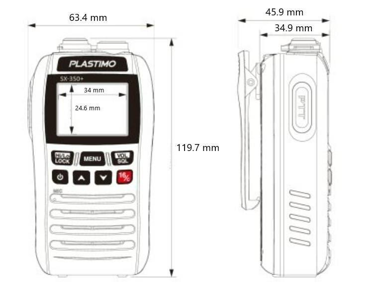 VHF 3.5W étanche et flottante SX 350+ 3/7