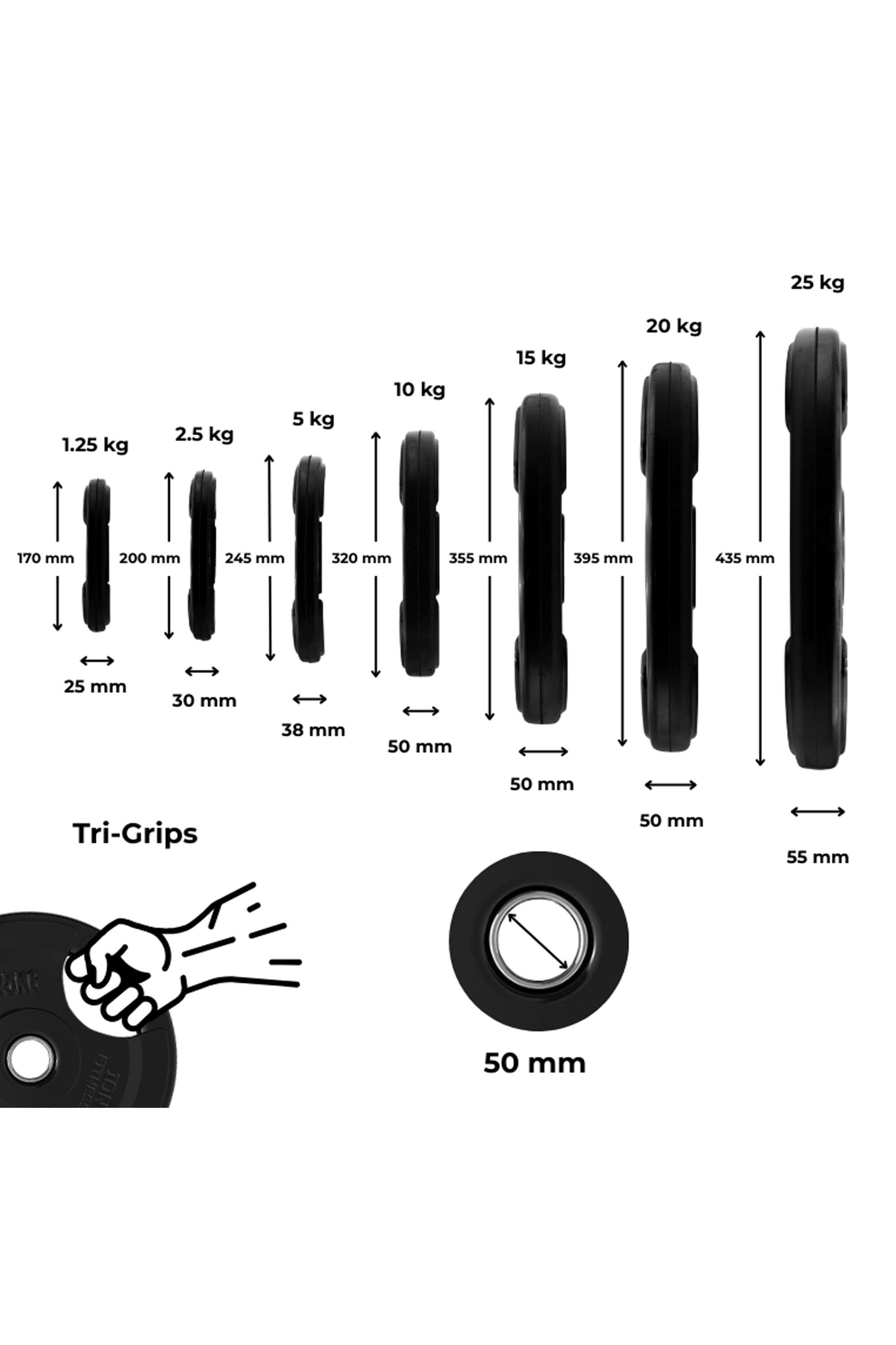 Set Tri-grip olympische halterschijven   - 70kg 4/4