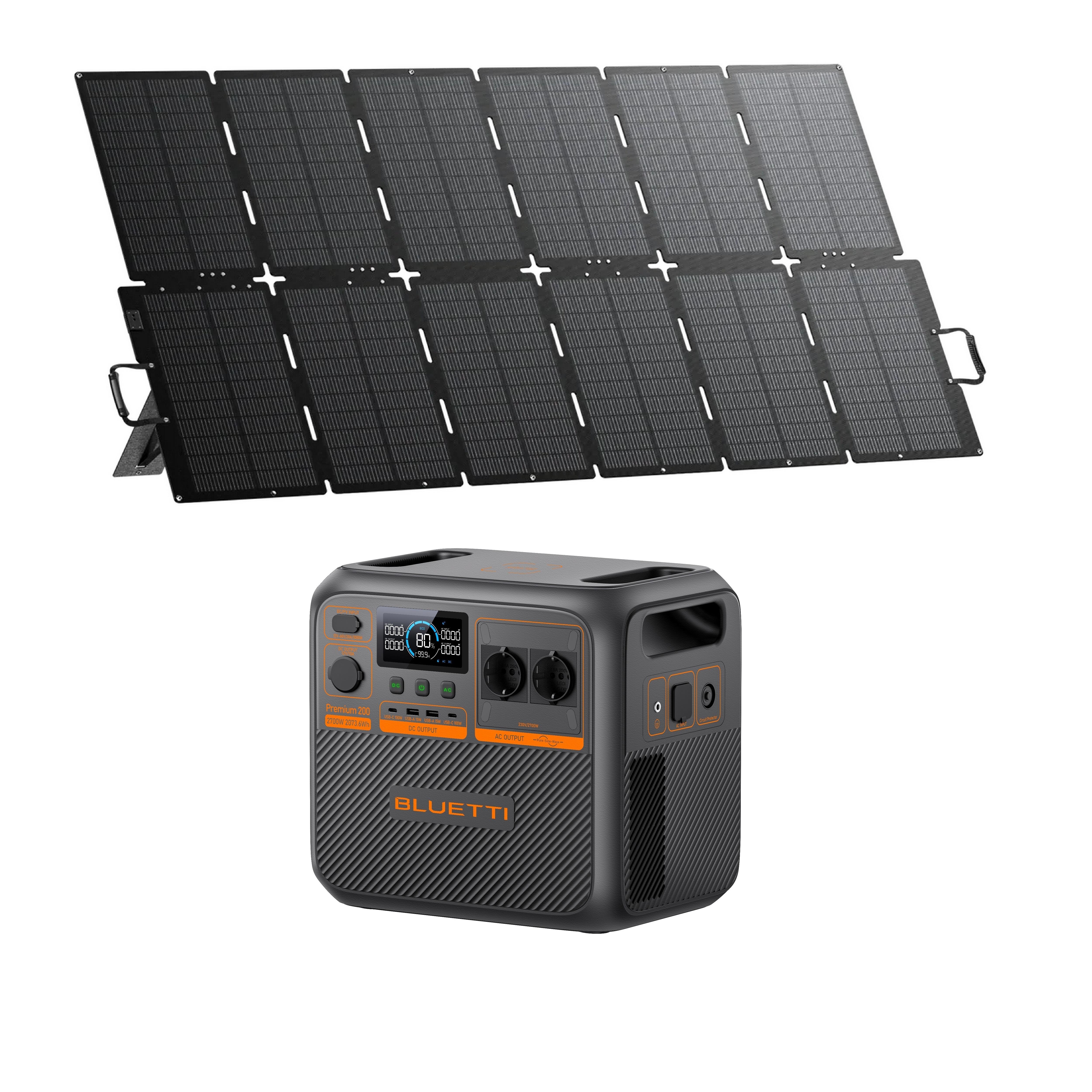 BLUETTI Kit Nabíjecí stanice Powerbanky BLUETTI AC270P s solárním panelem 500 W