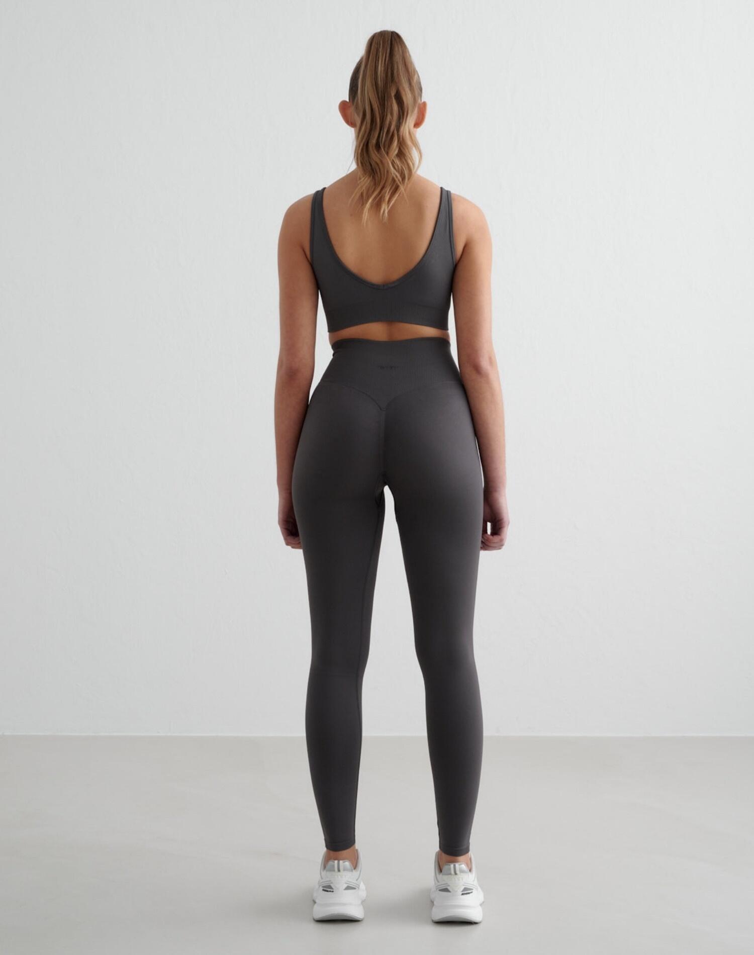 Femme Leggings Petite Sans Couture Gris Foncé 2/5