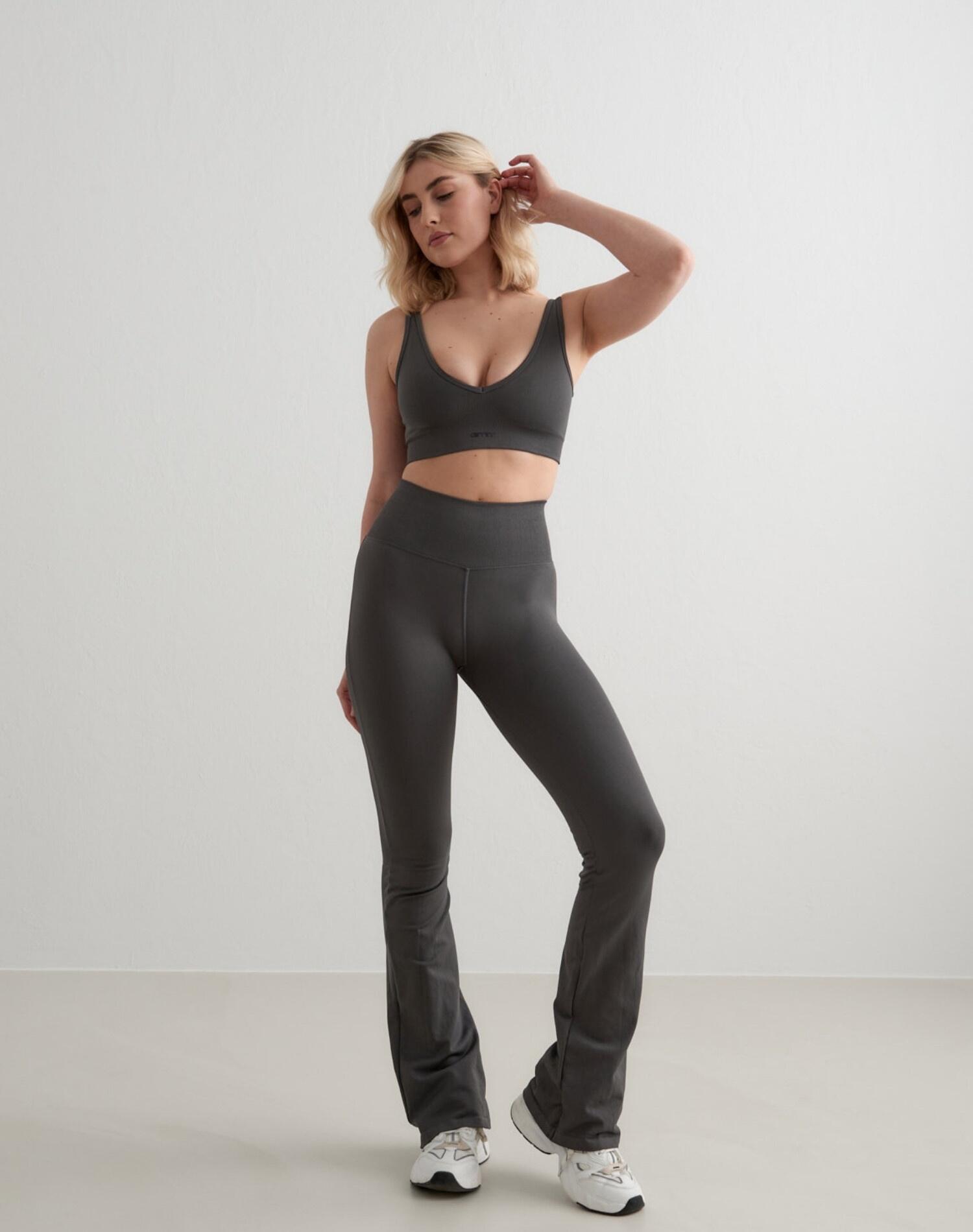 Mujer Leggings Petite Acampanados Sin Costura Gris Oscuro 5/5