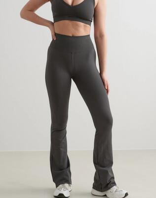 Dames legging uitlopend extra lang hoge taille vormend naadloos zwart