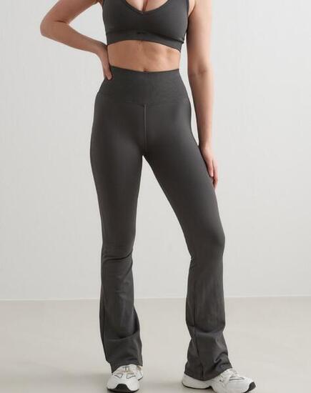 Damen Leggings Petite mit Schlag Nahtlos Schokolade