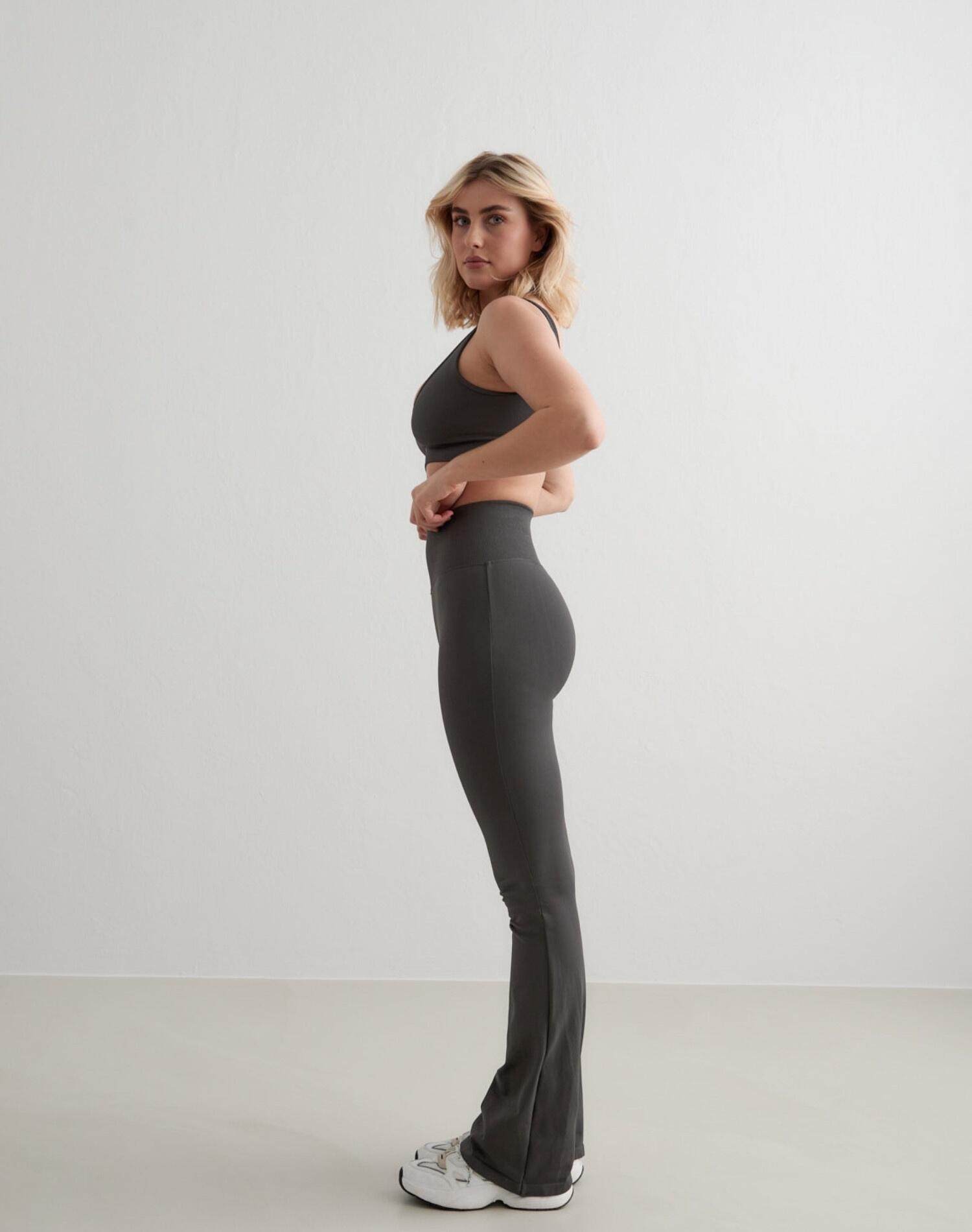Mujer Leggings Petite Acampanados Sin Costura Gris Oscuro 4/5