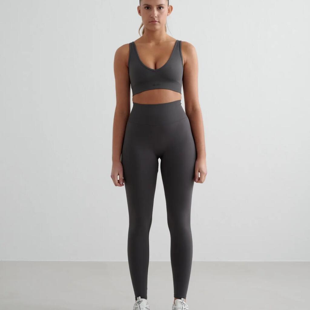 Women's Tights Seamless High-Waisted Squat Proof Petite Shape Shadow Grey Grey