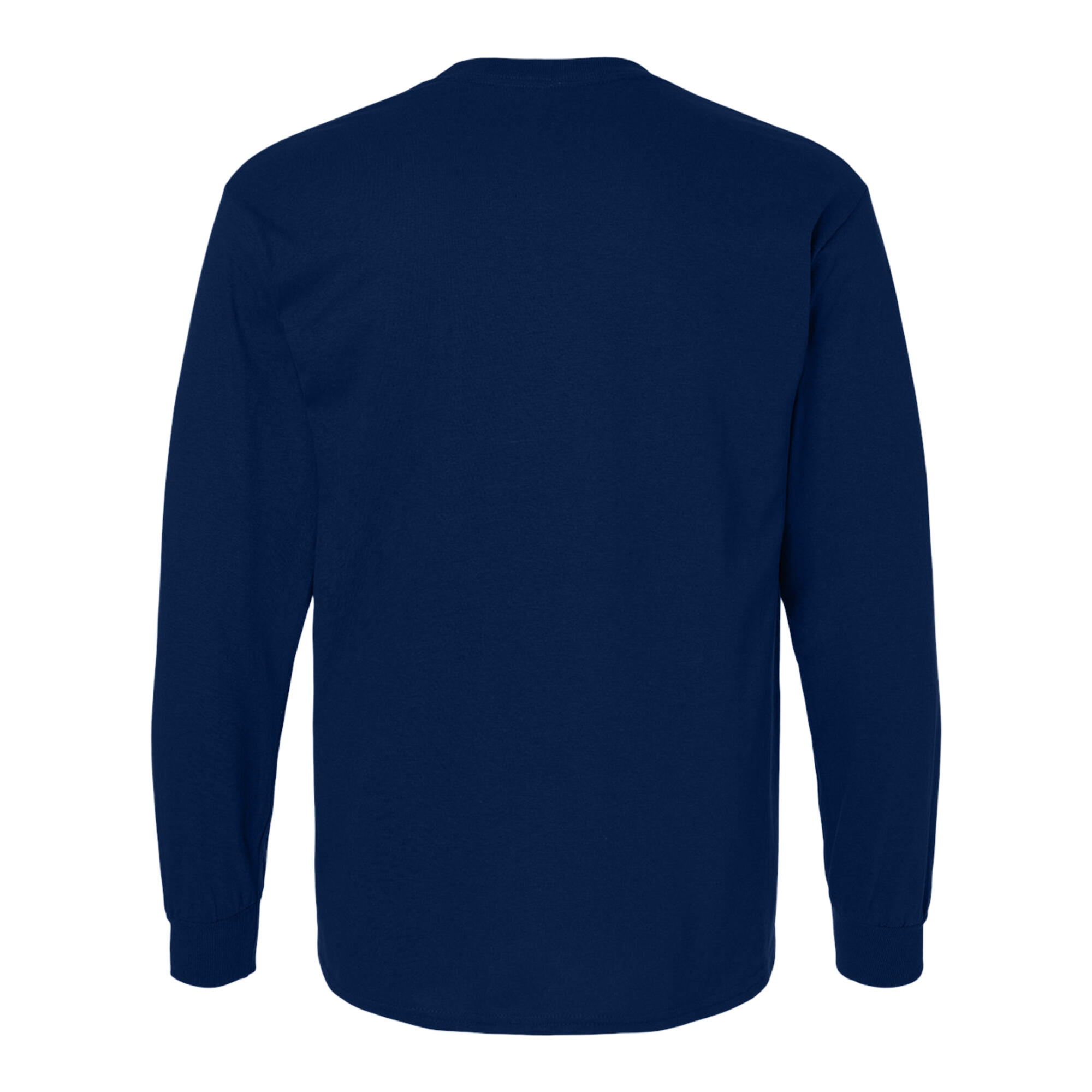 Maglia Manica Lunga 100% Cotone Uomo Gildan Blu Navy 3/4