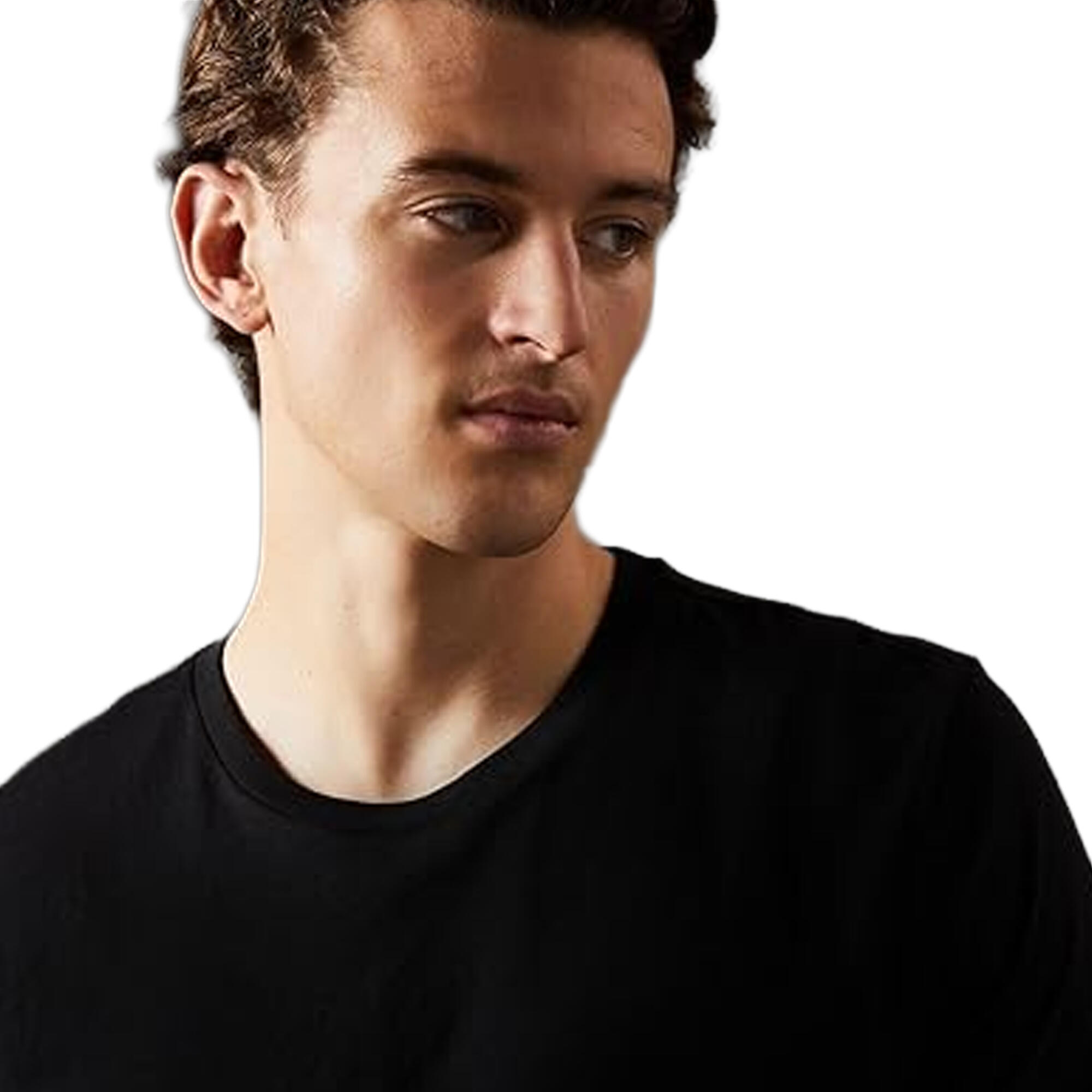 TShirt Rundhalsausschnitt für (3erPack) Herren Schwarz 3/4