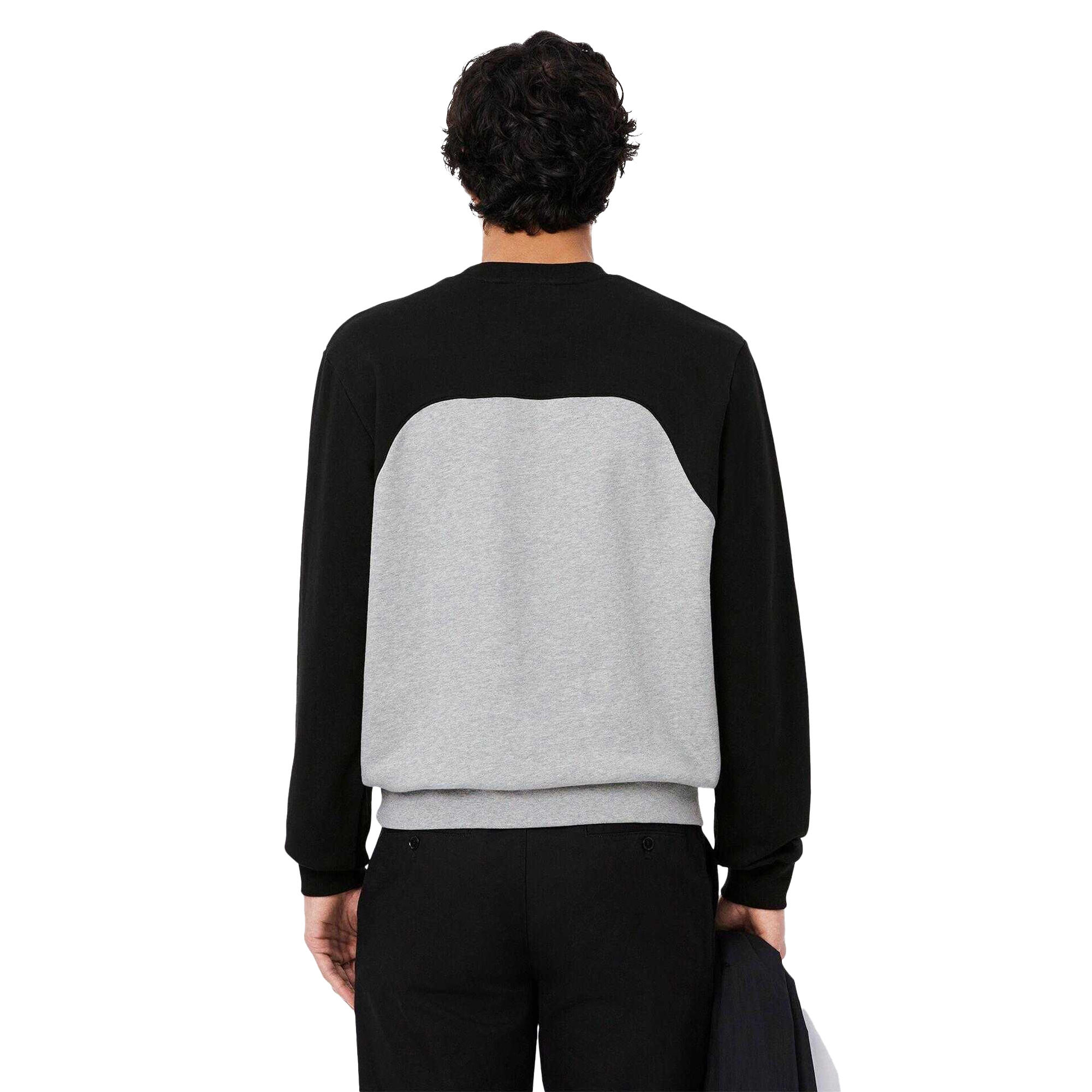 Felpa Blocchi Di Colore Pile Uomo Lacoste Grigio Nero 2/4
