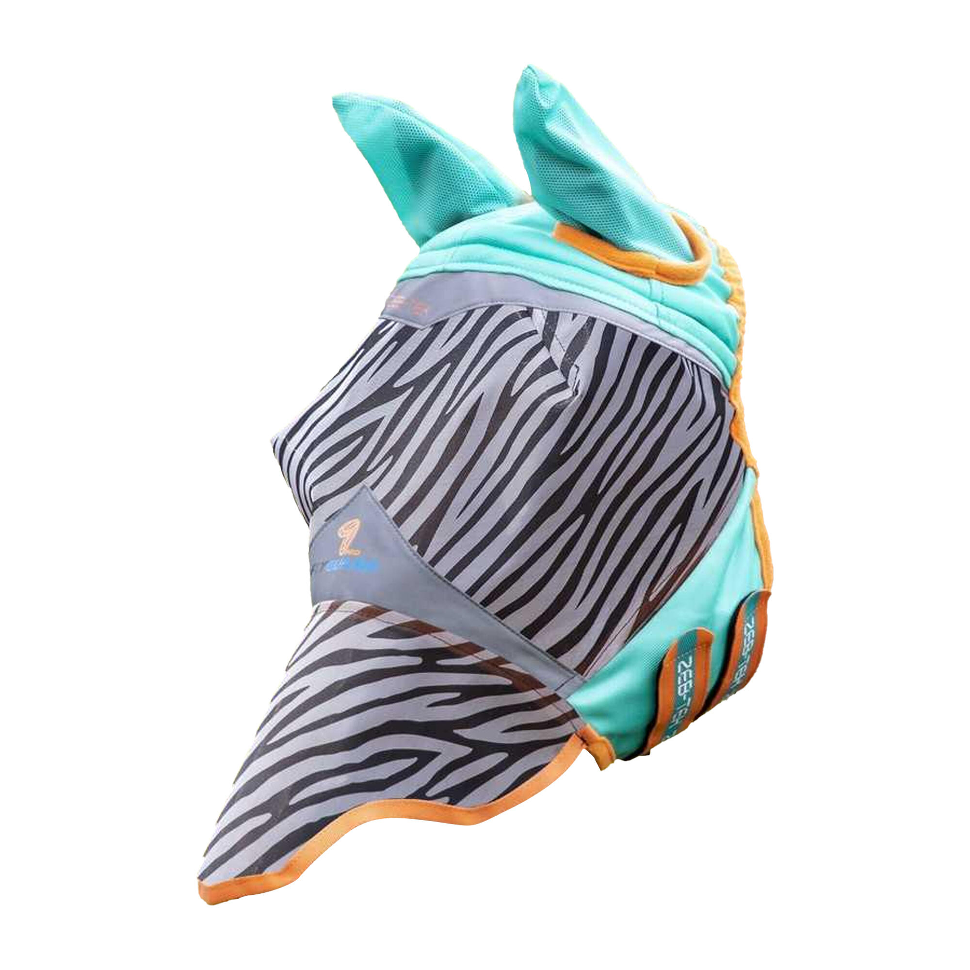 ZebTek Maschera Antimosche Per Cavallo Shires Zeb-Tek Nero/Bianco 1/2