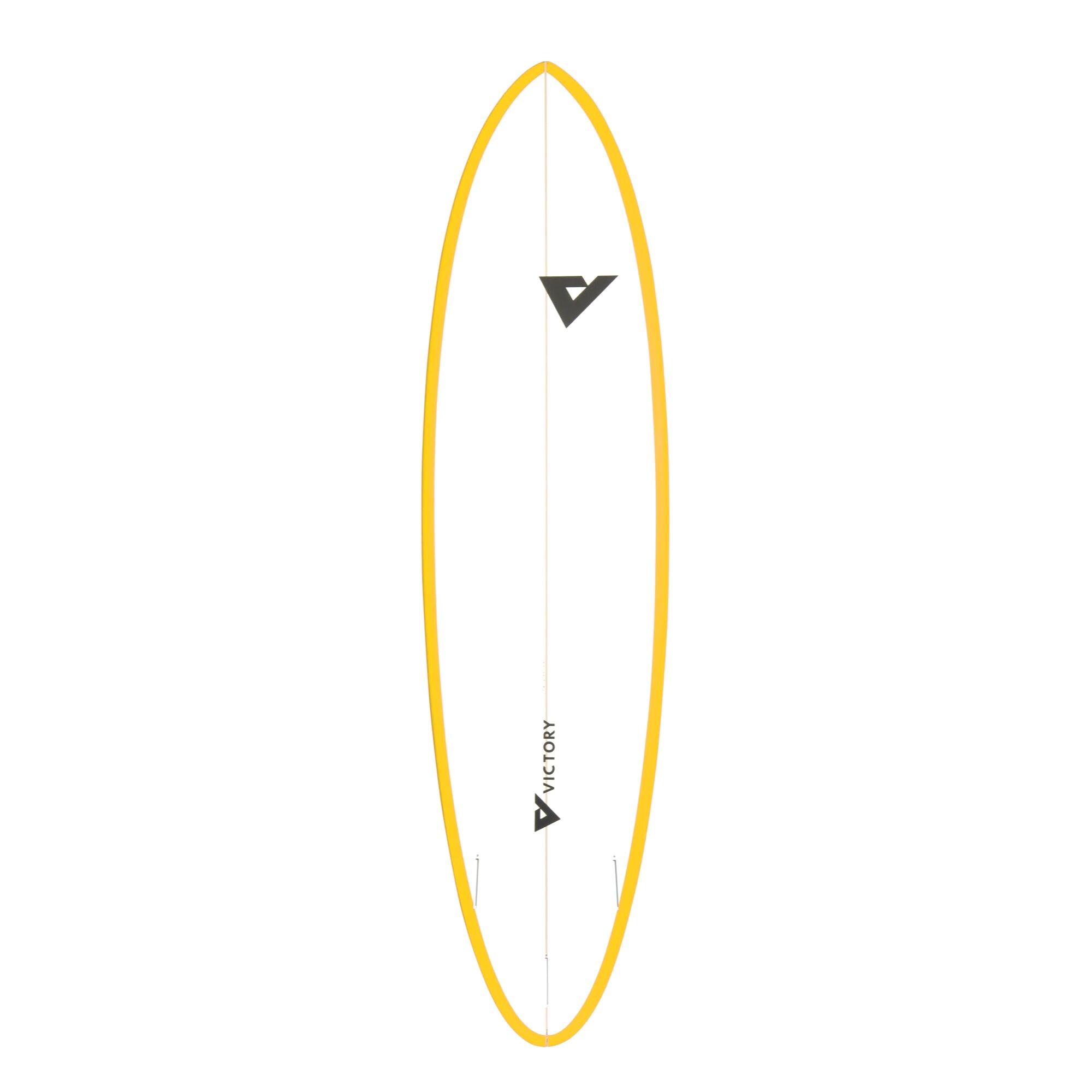 Victory Surfboards - Midlength 6'8 - Epoxy - Futures - Matte Yellow / White 2/4