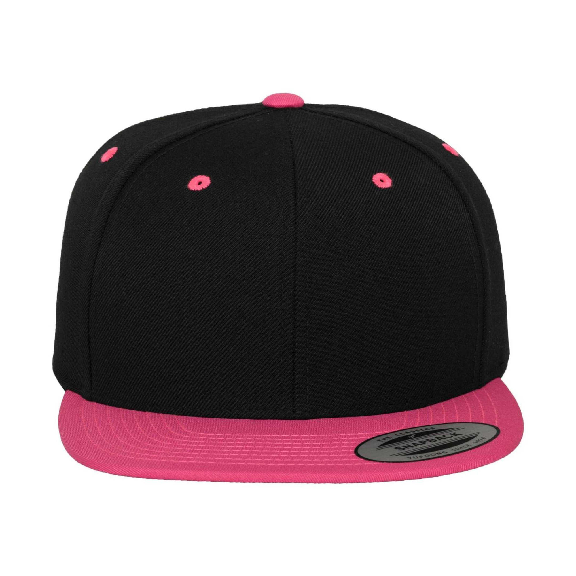 "Classic" Kappe Damen und Herren Schwarz/Neon-Pink 3/4