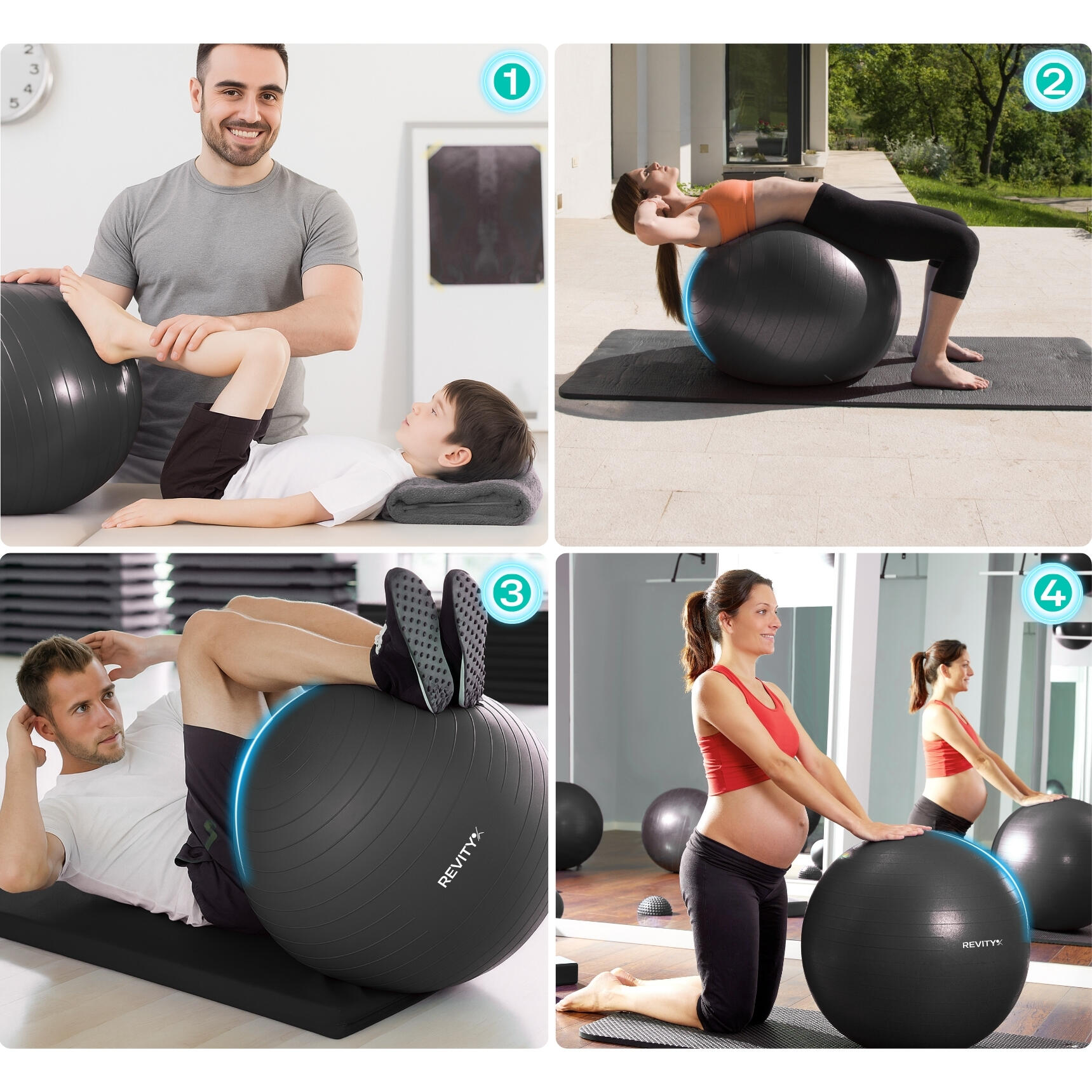 Piłka fitness do ćwiczeń gimnastyczna rehabilitacyjna Gym Ball 65 CM 1200G 2/7
