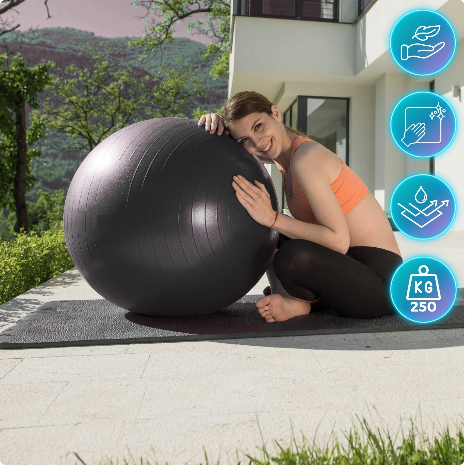 Piłka fitness do ćwiczeń gimnastyczna rehabilitacyjna Gym Ball 65 CM 1200G 5/7