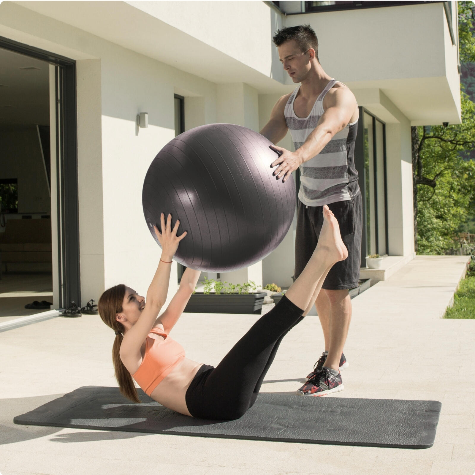 Piłka fitness do ćwiczeń gimnastyczna rehabilitacyjna Gym Ball 65 CM 1200G 6/7