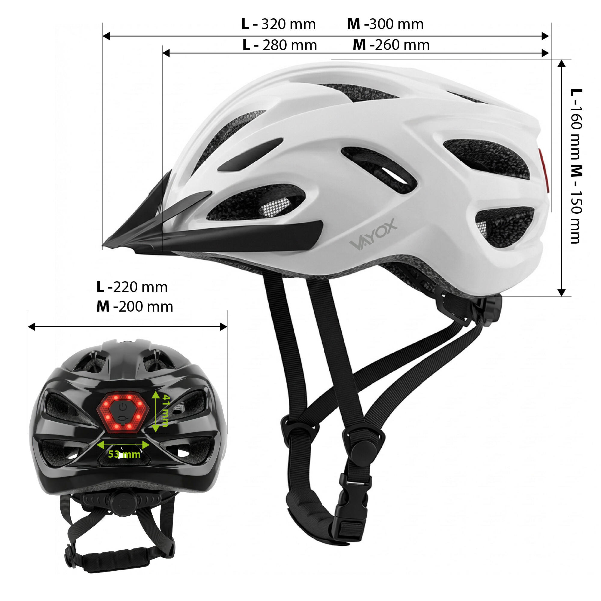 Capacete de ciclismo Vayox Speed VA0425 com luz LED e viseira 5/7