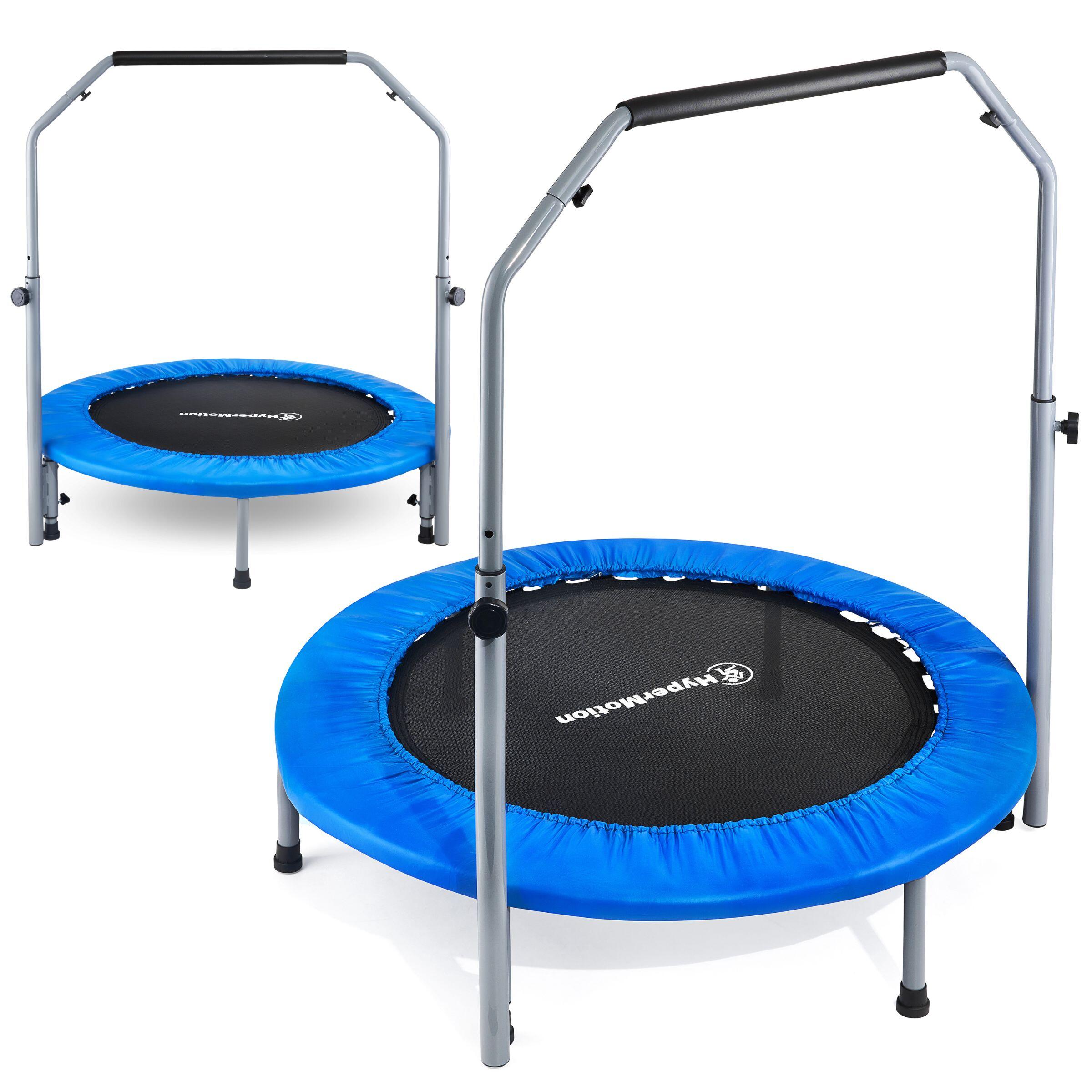 Trambulină fitness pliabilă HYPERMOTION 97 cm cu mâner reglabil, 32 arcuri