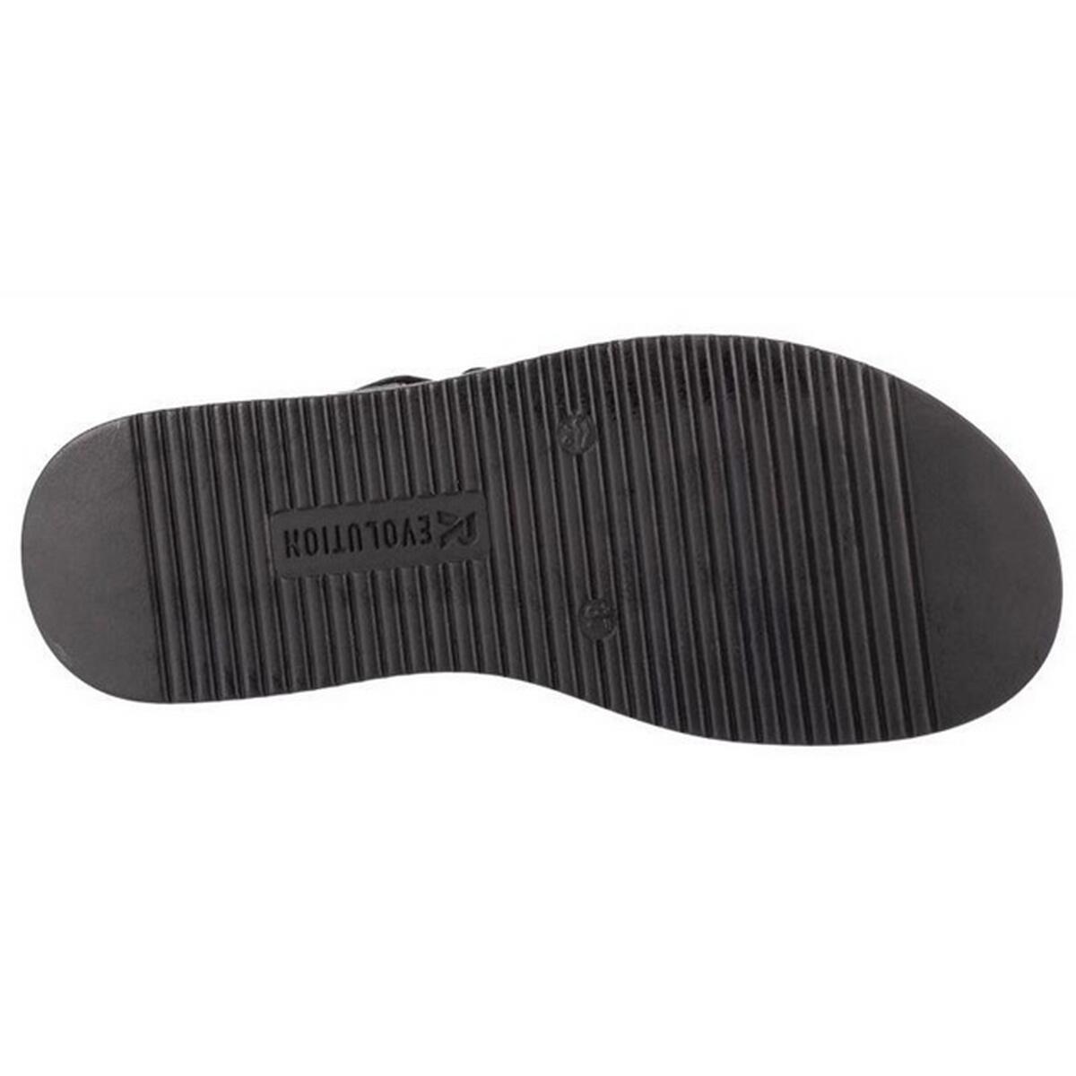 Sandalias de Cuero Full Grain para Mujer Negro 4/4
