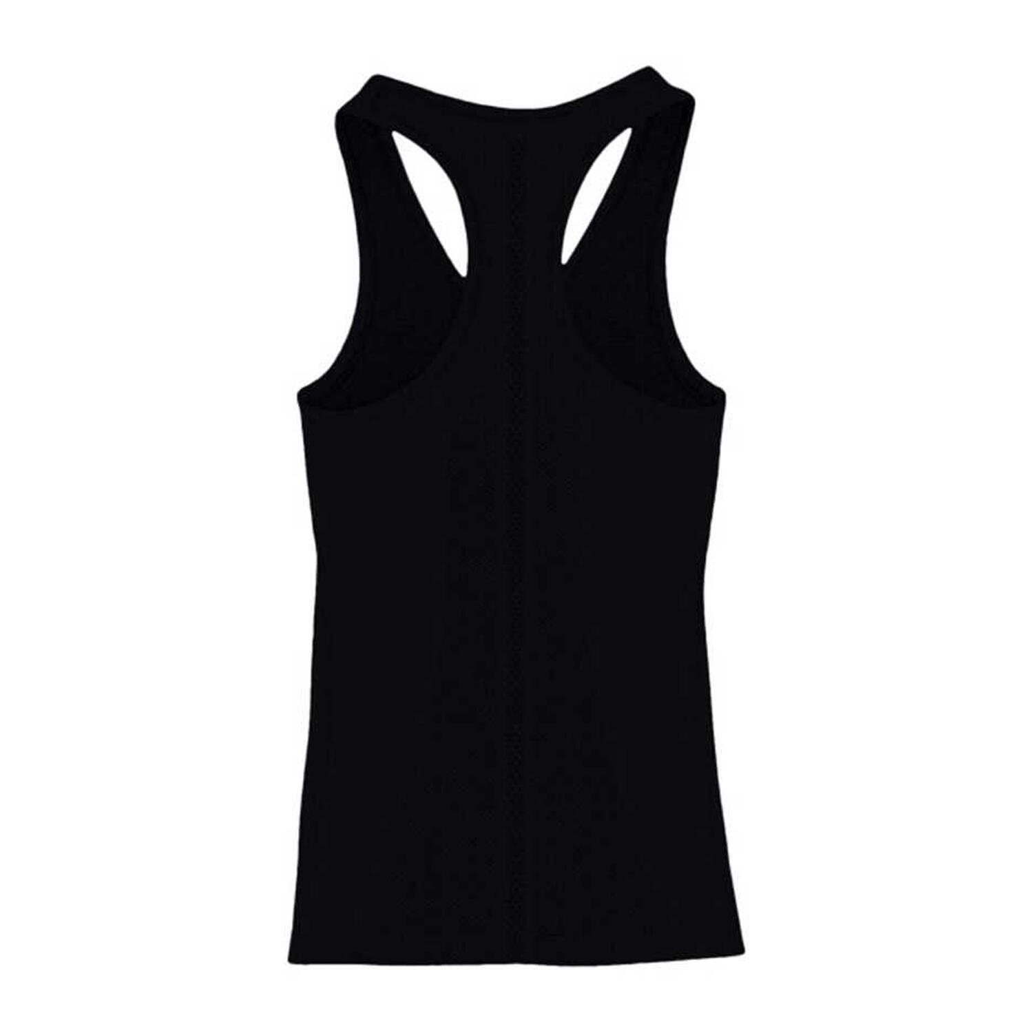 Womens/Ladies 3D Fit Sculpt Sculpted Seamless 3D Sport Vest (Full Black) 2/2