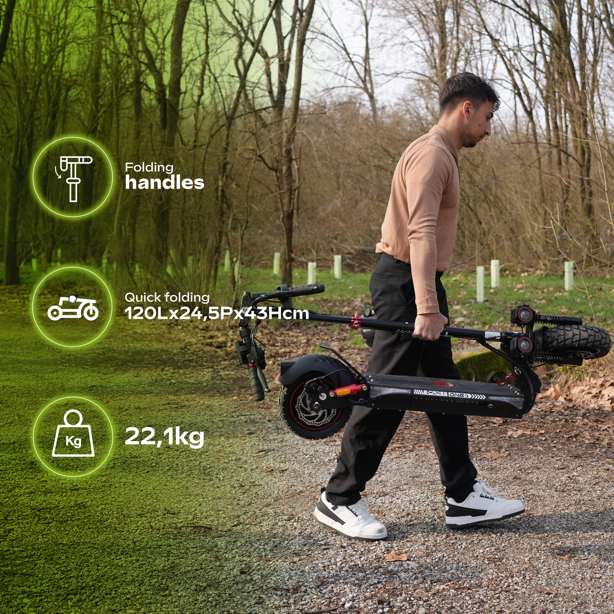 Trottinette Électrique Adulte ECROSS – 1300W - Jusqu'a 60 km 3/7