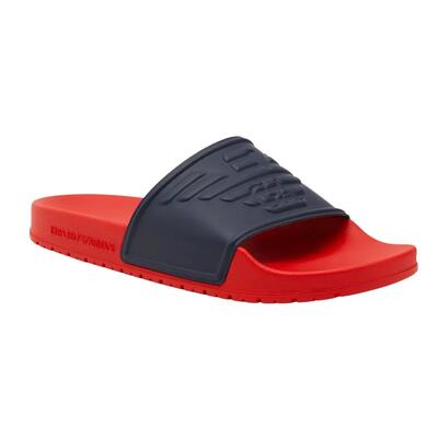 Heren sliders (marine, rood)