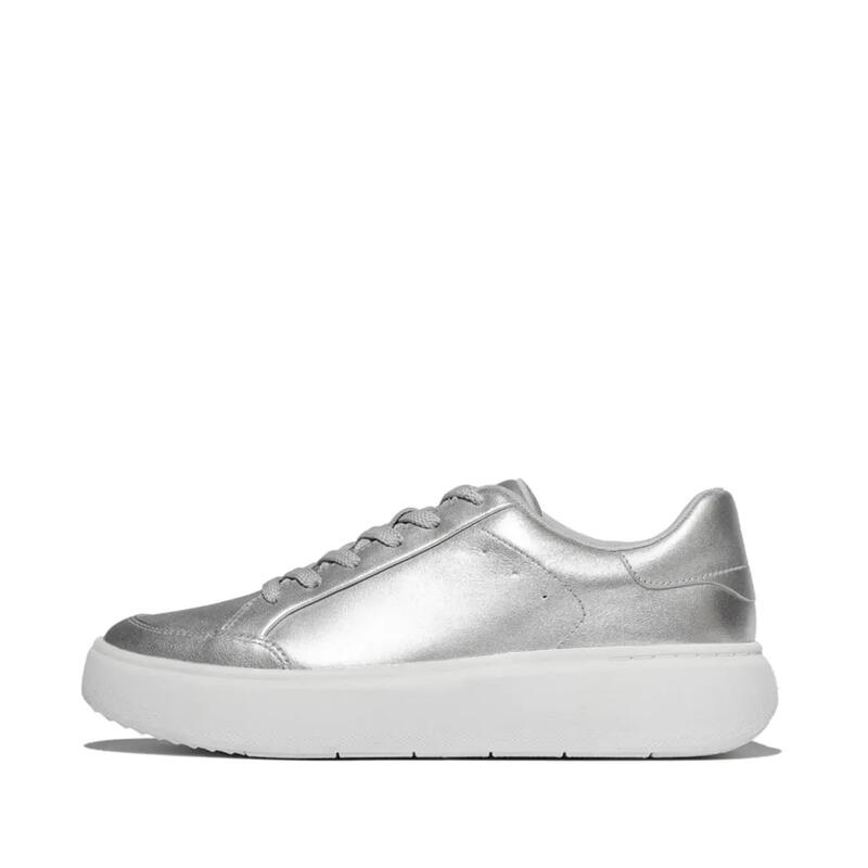 FITFLOP FitFlop Rtg Metallic-Leather Sneakers  ZILVER 38