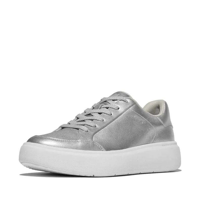 FITFLOP FitFlop Rtg Metallic-Leather Sneakers  ZILVER 42
