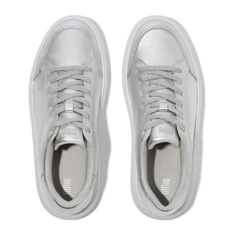 FITFLOP FitFlop Rtg Metallic-Leather Sneakers  ZILVER 38