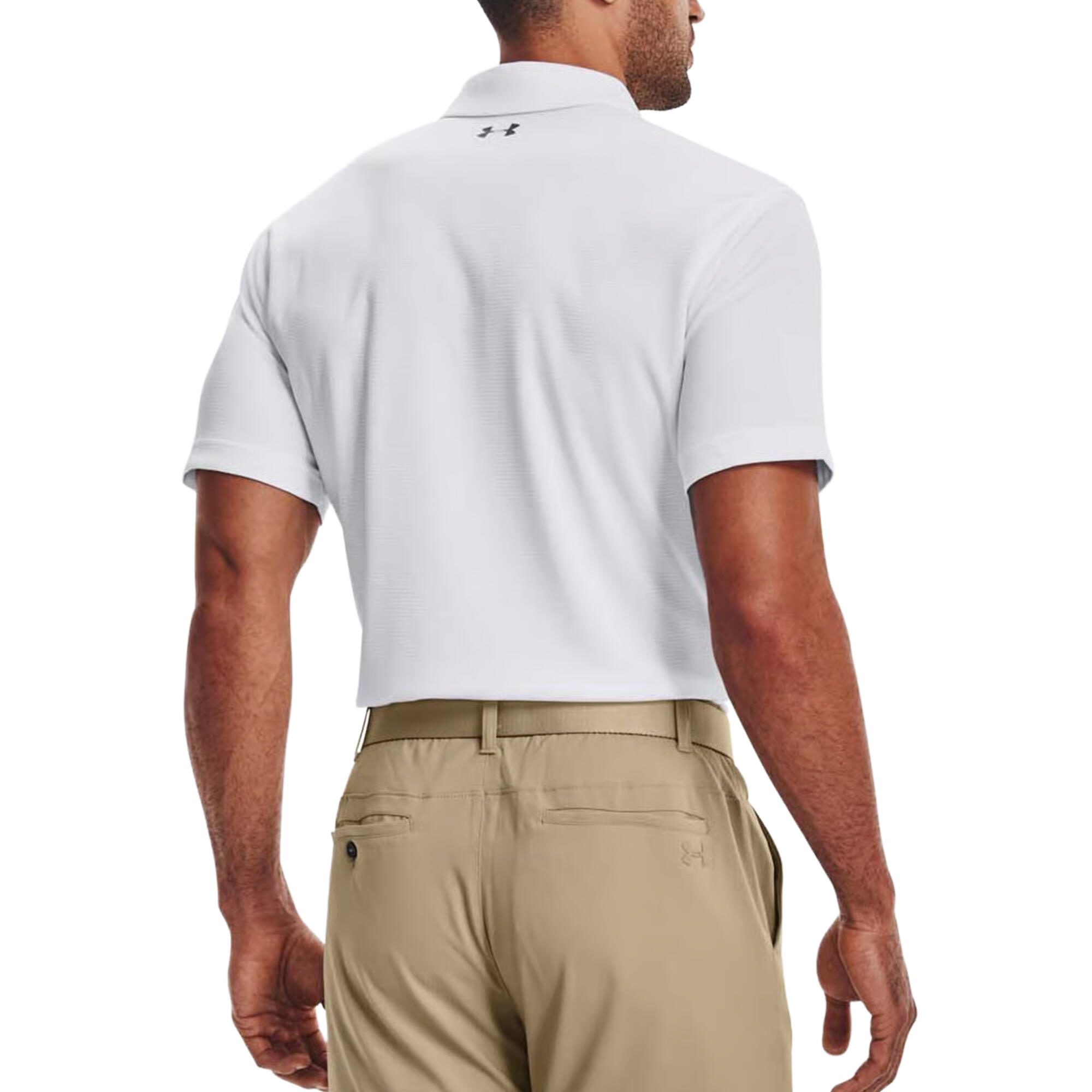 Maglietta Polo Uomo Under Armour Tech Bianco Grafite 3/4