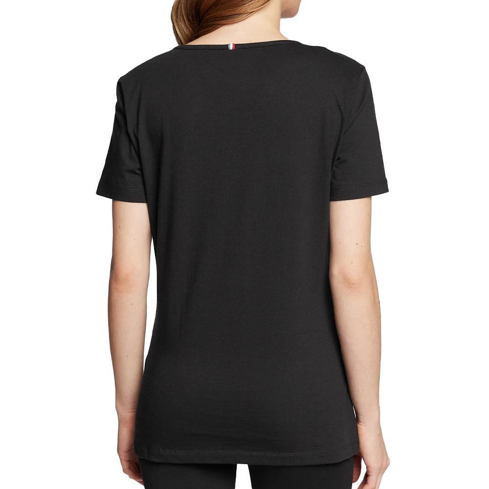 Camiseta Negra de Mujer Le Coq Sportif Ess Tee SS con Cuello 2/2