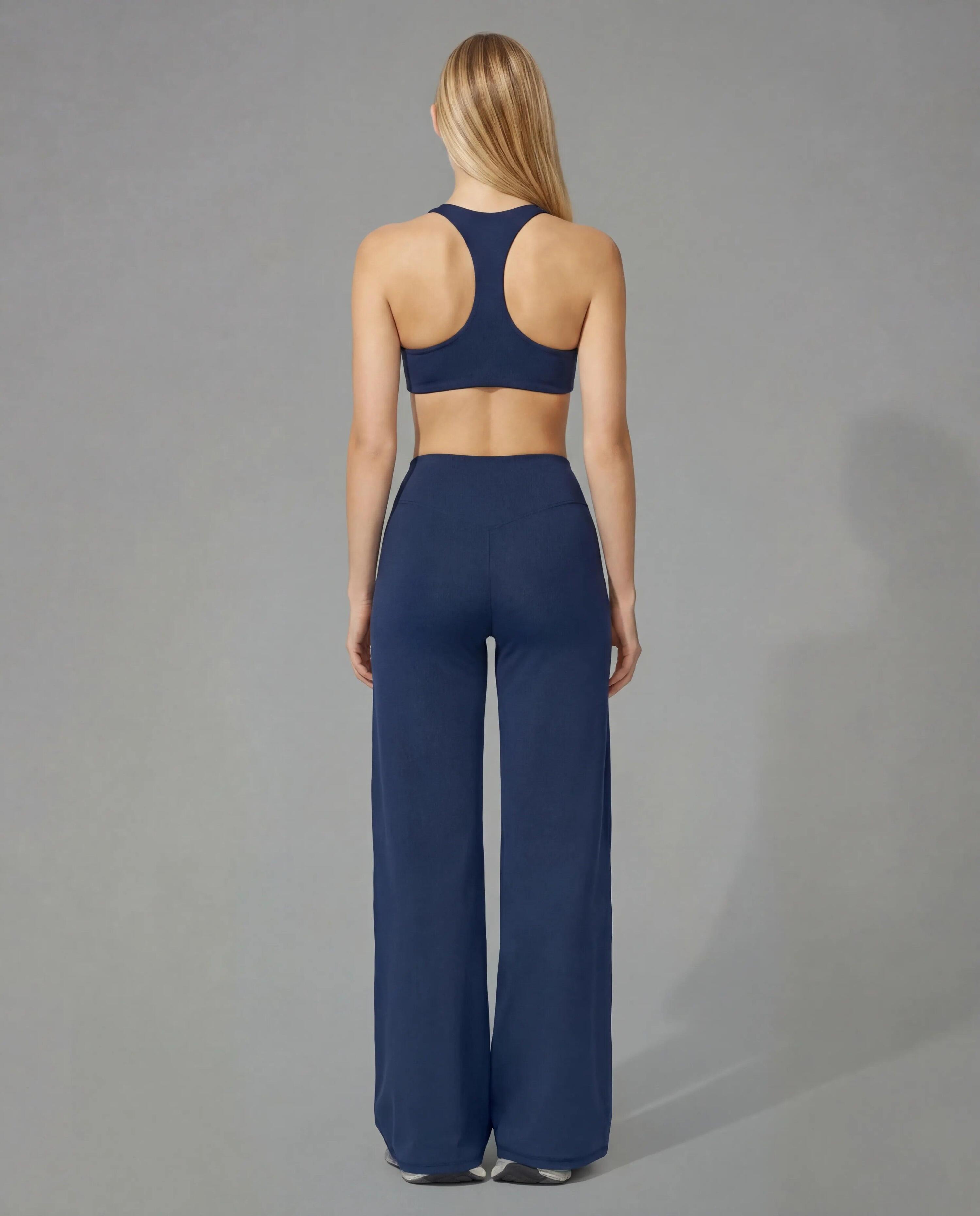Mallas Leggings Corte Recto Fitness Mujer Talle Alto Softform - Azul marino 4/7