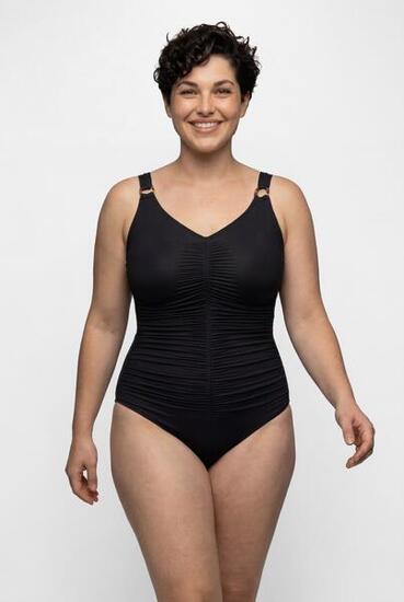 Femme Maillot de bain bonnets souples. Anneaux fantaisie. Matière recyclée