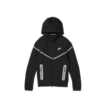 Full Zip Hoodie Sportswear Tech Fleece Windrunner Black Bemis Silver