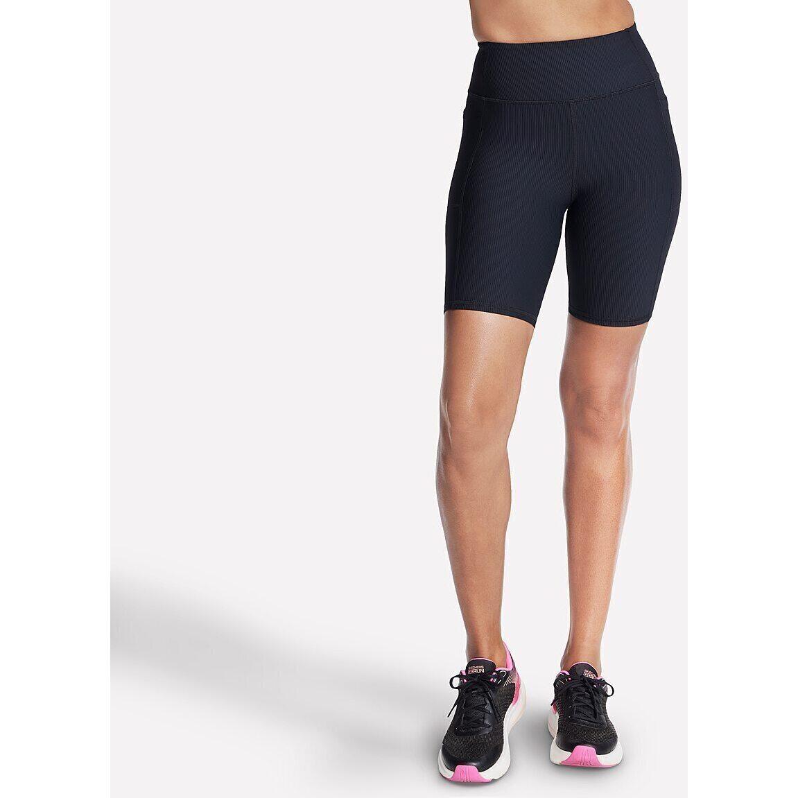 Collant Skechers GO FLEX RIB High Waisted 8 Inch Bike Short, Nero, Donne 3/5