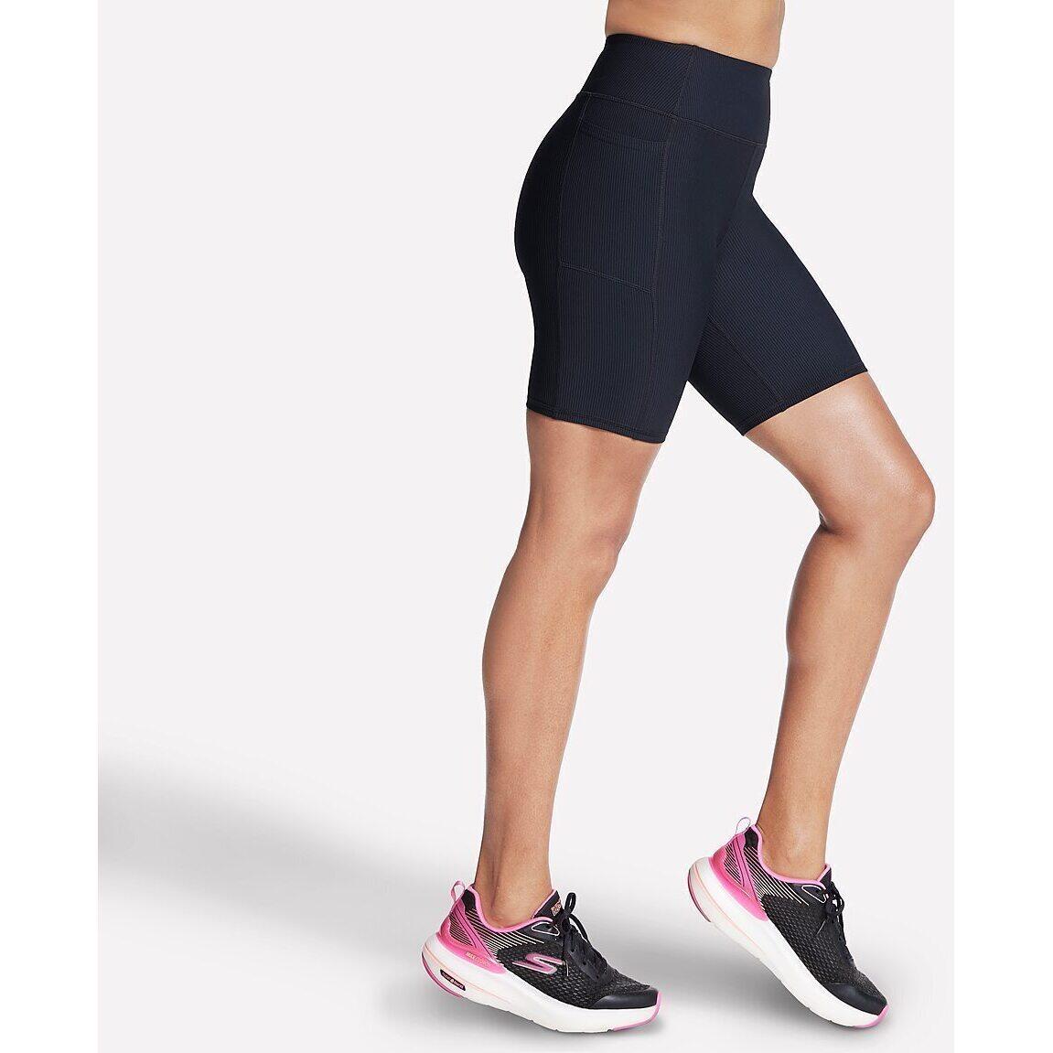 Medias Skechers GO FLEX RIB High Waisted 8 Inch Bike Short, Negro, Mujer 5/5