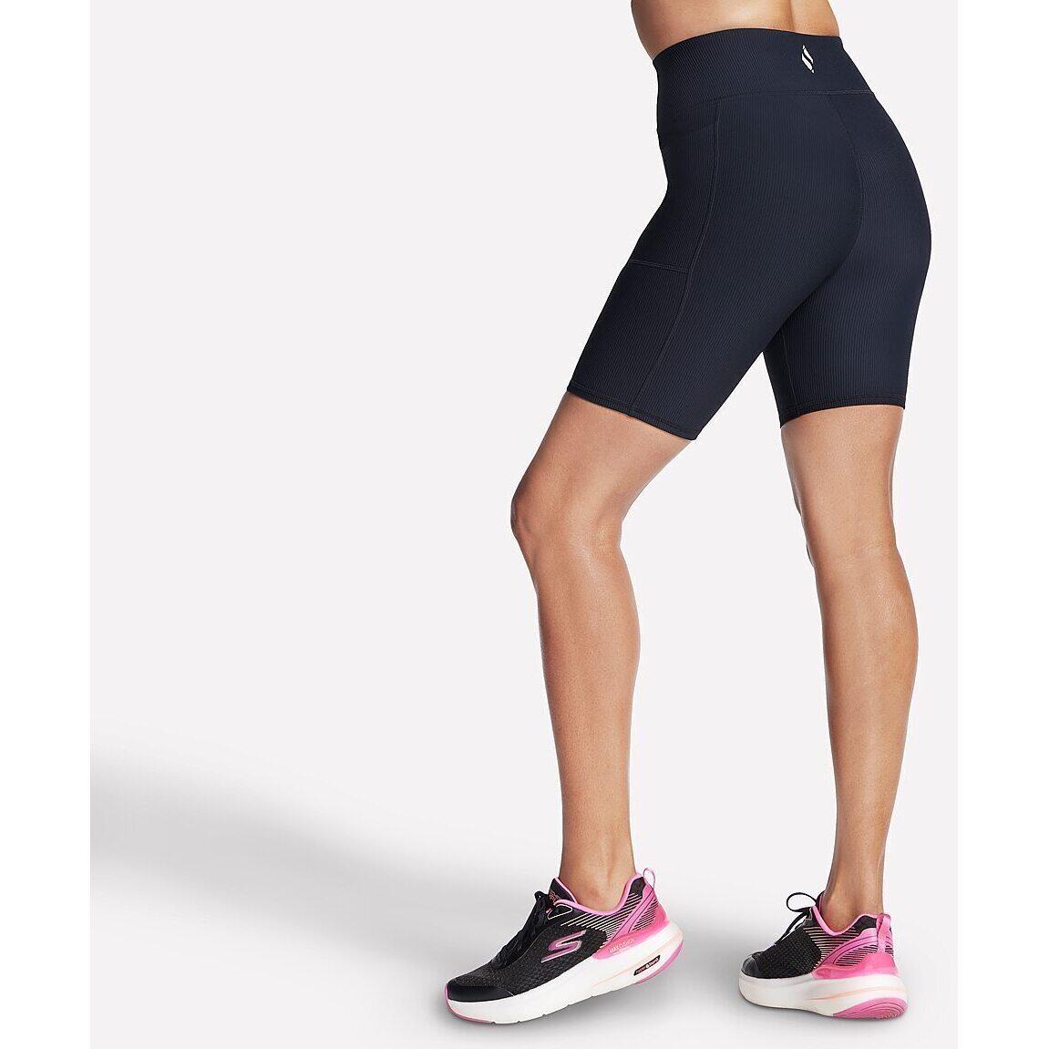 Medias Skechers GO FLEX RIB High Waisted 8 Inch Bike Short, Negro, Mujer 4/5