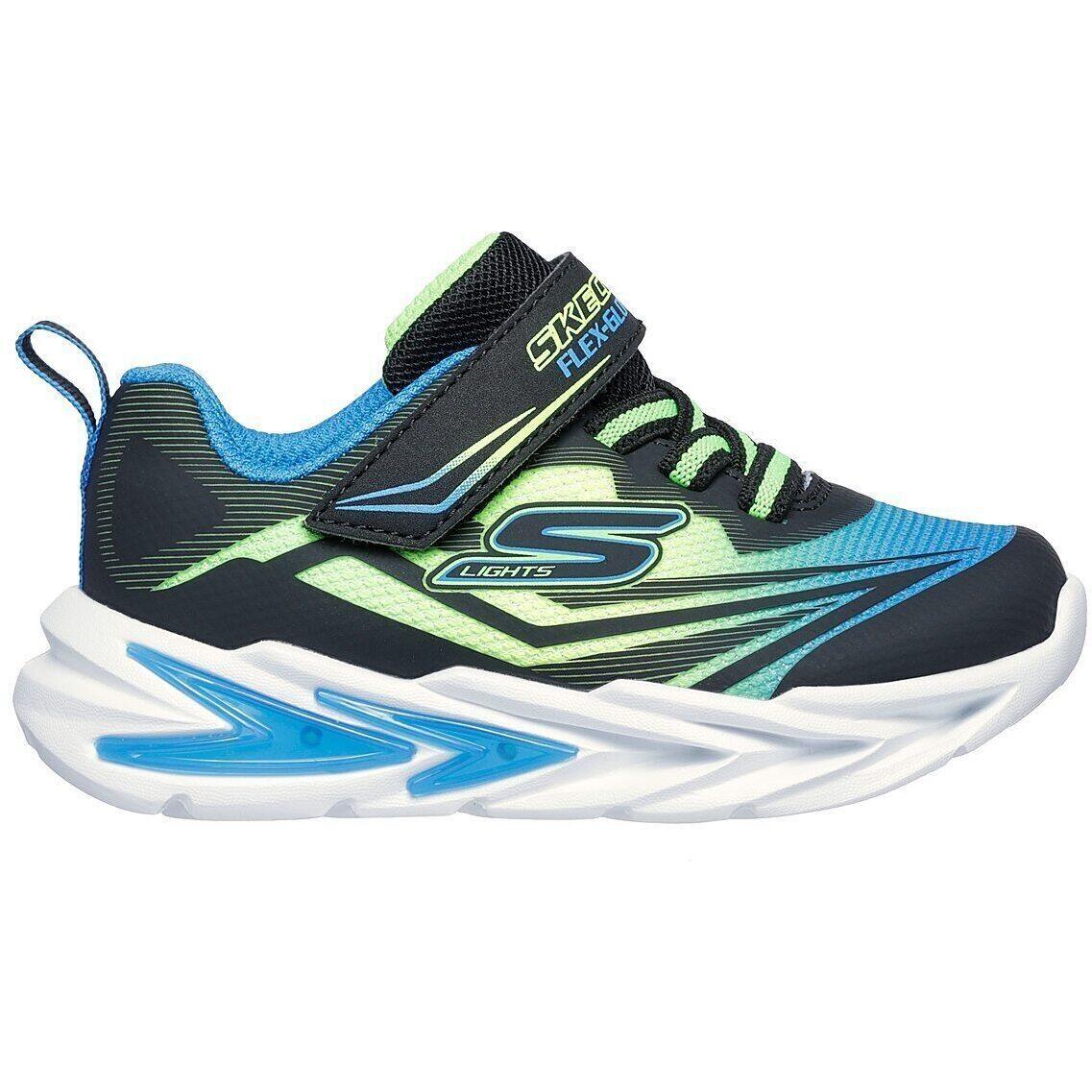 Baskets Skechers S Lights-flex-glow, Bleu, Enfants 3/5