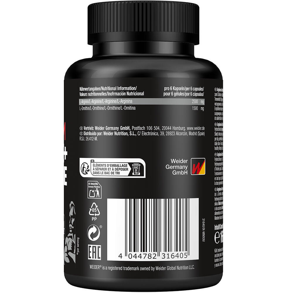 Weider Arginine + Ornithine 4000 (180 Caps) Unflavoured - Aminozuren 7/7