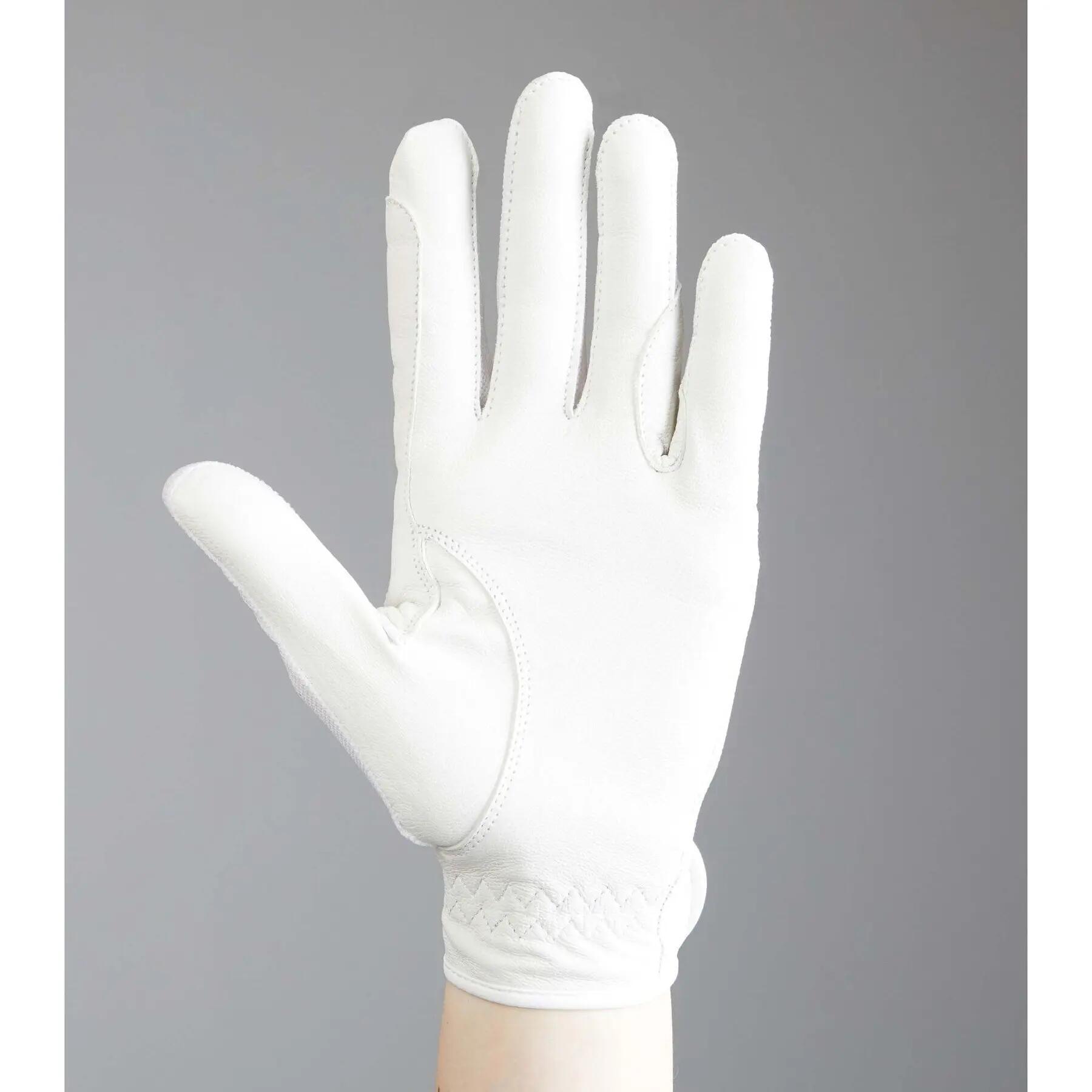 Reitturnierhandschuhe aus Leder und Mesh Premier Equine Bordoni 3/4